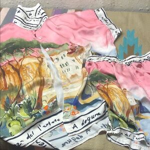 Biscote Pink and White Women's Pajama Set Made in Italy 💕